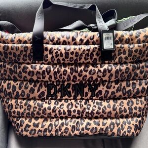 DKNY Animal Print Puffer Tote